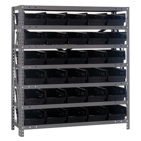 Quantum Storage Systems Steel Shelving Shelf Bin System 1839-104BK